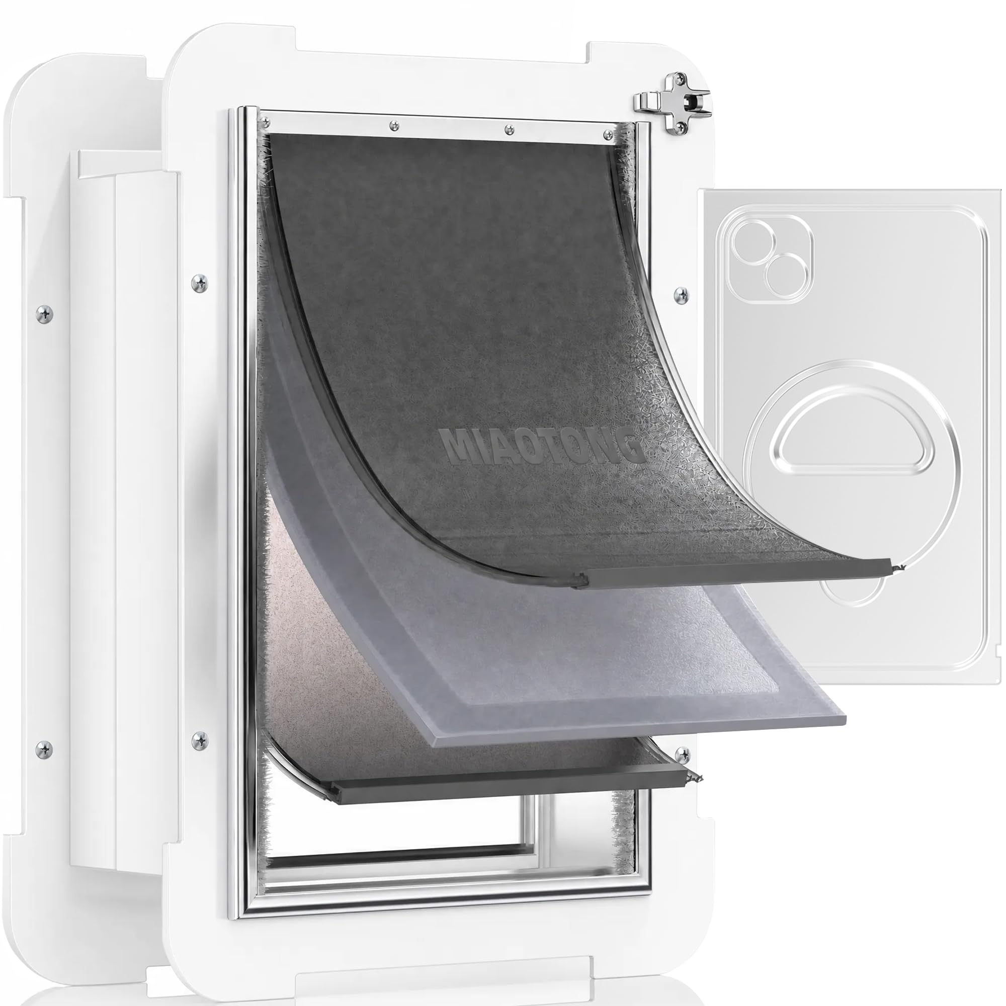 Amazon.com: MIAOTONG Steel Dog Door for Wall, 3-Flap, Sturdy and